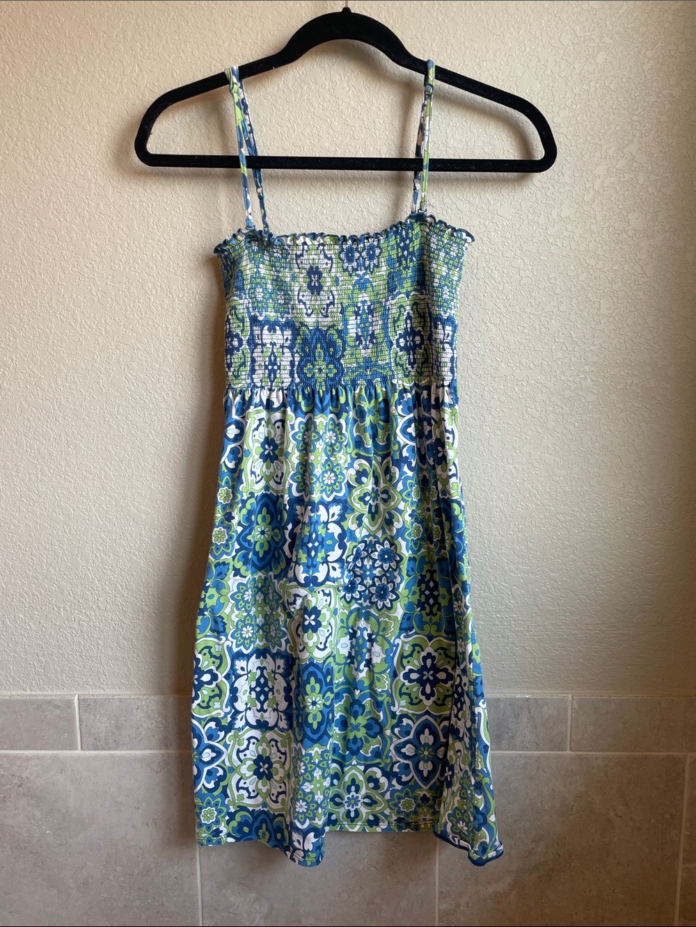 Ann Taylor LOFT Blue and Green Paisley Sundress